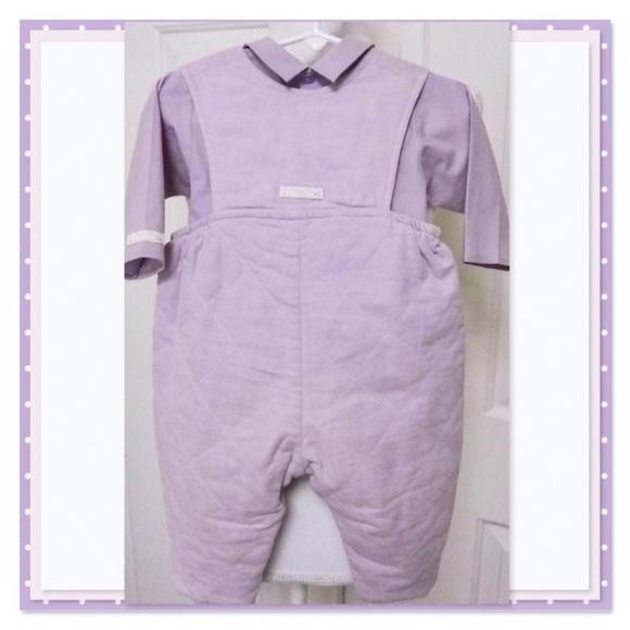 🆕 Lavender LA Petite Ourse Overalls + L/S Button Down Top Set 0-6mos NWT - Picture 5 of 10